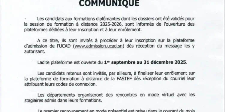 Ouverture des inscriptions à la formation à distance 2025-2026